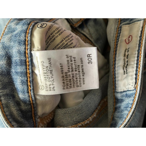 AG-ED Denim Womens Jeans 5 Pocket Distressed Whisker Medium Wash Size 30R‎ - Picture 6 of 6